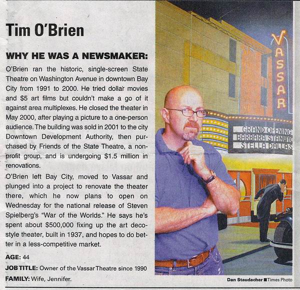 Vassar Theatre - Recent Article From Jack Miller